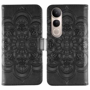 For vivo V50 Lite 5G Sun Mandala Embossing Pattern Phone Leather Case(Black)