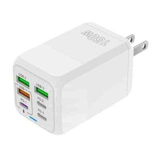 150W 3 x USB + 3 x USB-C / Type-C Multi-port Fast Charger, US Plug(White)