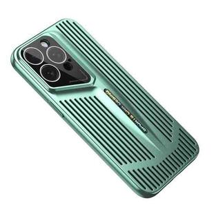 For iPhone 12 Pro Max Blade Cooling PC Full Coverage Phone Case(Cyan)