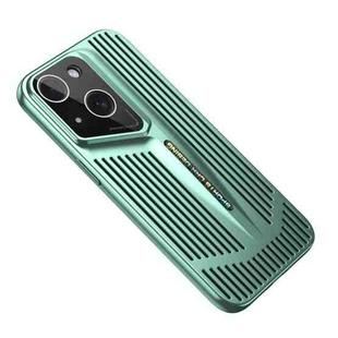 For iPhone 14 Blade Cooling PC Full Coverage Phone Case(Cyan)