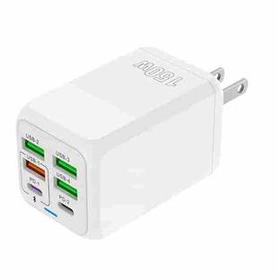 150W 4 x USB + 2 x USB-C / Type-C Multi-port Fast Charger, US Plug(White)