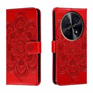 For Huawei Enjoy 70 Pro Sun Mandala Embossing Pattern Phone Leather Case(Red)