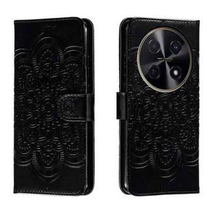 For Huawei Enjoy 70 Pro Sun Mandala Embossing Pattern Phone Leather Case(Black)