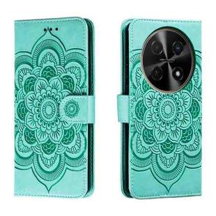 For Huawei Enjoy 70 Pro Sun Mandala Embossing Pattern Phone Leather Case(Green)