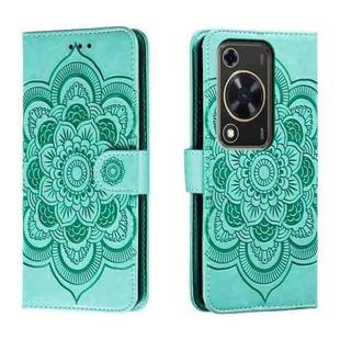 For Huawei Enjoy 70 Sun Mandala Embossing Pattern Phone Leather Case(Green)