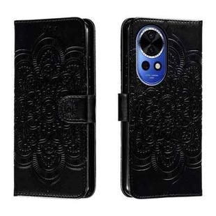 For Huawei Nova 12 Sun Mandala Embossing Pattern Phone Leather Case(Black)