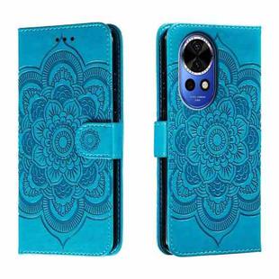 For Huawei Nova 12 Sun Mandala Embossing Pattern Phone Leather Case(Blue)