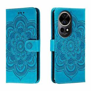 For Huawei Nova 12 Pro Sun Mandala Embossing Pattern Phone Leather Case(Blue)