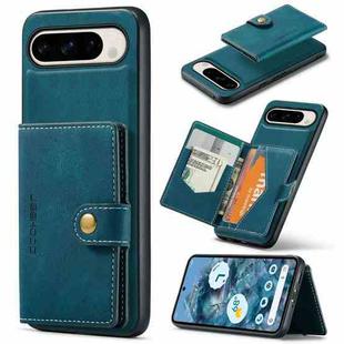 For Google Pixel 9 Pro JEEHOOD J01 Retro Magnetic Detachable Wallet Phone Case(Blue)