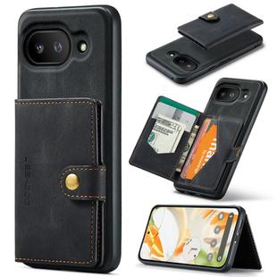 For Google Pixel 9a JEEHOOD J01 Retro Magnetic Detachable Wallet Phone Case(Black)