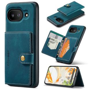 For Google Pixel 9a JEEHOOD J01 Retro Magnetic Detachable Wallet Phone Case(Blue)