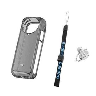 For Insta360 X4 Clear 1.5mm Soft TPU Protective Case With Hand Strap(Clear Black)