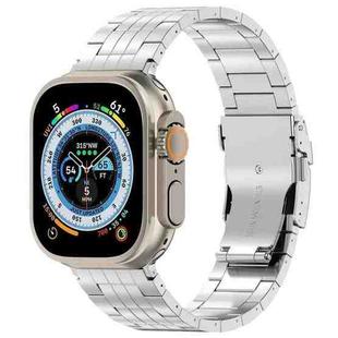 For Apple Watch Ultra 2 49mm Five-bead Safety Buckle Titanium Alloy Watch Band(Silver)