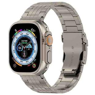 For Apple Watch Ultra 49mm Five-bead Safety Buckle Titanium Alloy Watch Band(Titanium)