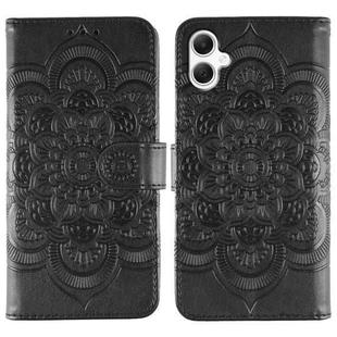 For Samsung Galaxy A05 Sun Mandala Embossing Pattern Phone Leather Case(Black)