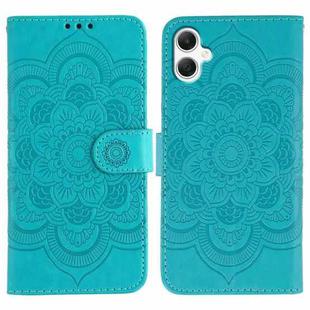 For Samsung Galaxy A06 4G / 5G / A07 5G Sun Mandala Embossing Pattern Phone Leather Case(Blue)