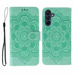 For Samsung Galaxy S25+ / S24+ 5G Sun Mandala Embossing Pattern Phone Leather Case(Green)