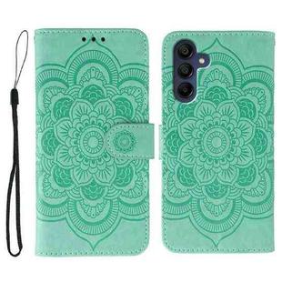 For Samsung Galaxy S25 / S24 5G Sun Mandala Embossing Pattern Phone Leather Case(Green)