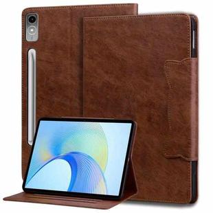 For Lenovo Tab P12 Cat Buckle Leather Tablet Case(Brown)