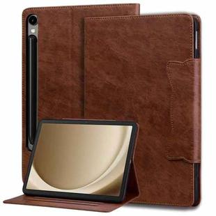 For Samsung Galaxy Tab S9 FE / S9 / S8 / S7 Cat Buckle Leather Smart Tablet Case(Brown)