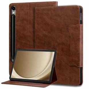 For Samsung Galaxy Tab S9+ / S8+ / S7+ Cat Buckle Leather Smart Tablet Case(Brown)