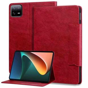 For Xiaomi Pad 6S Pro Cat Buckle Leather Tablet Case(Red)