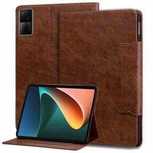 For Xiaomi Redmi Pad SE Cat Buckle Leather Tablet Case(Brown)