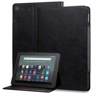 For Amazon Kindle Fire HD 8 2018 Cat Buckle Leather Smart Tablet Case(Black)