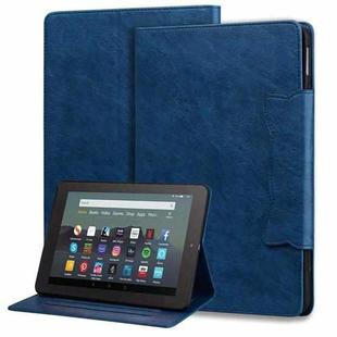 For Amazon Kindle Fire HD 8 2022 Cat Buckle Leather Smart Tablet Case(Royal Blue)