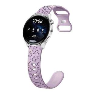 22mm Concave Leopard Print Butterfly 8-shaped Buckle Silicone Watch Band(Lavender Purple)