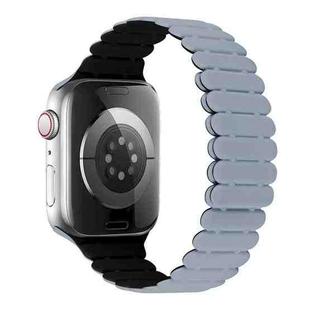 For Apple Watch SE 2023 40mm Bamboo Magnetic Silicone Watch Band(Grey Black)