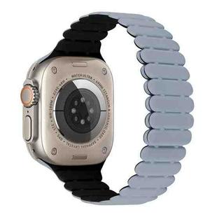 For Apple Watch Ultra 49mm Bamboo Magnetic Silicone Watch Band(Grey Black)