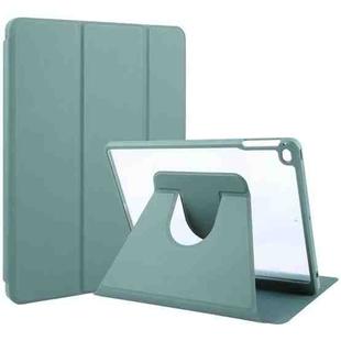 For iPad 9.7 2018 & 2017 / Air / Air2 GEBEI Acrylic TPU 3-folding Rotating Smart Tablet Leather Case withh Pen Slot(Dark Green)