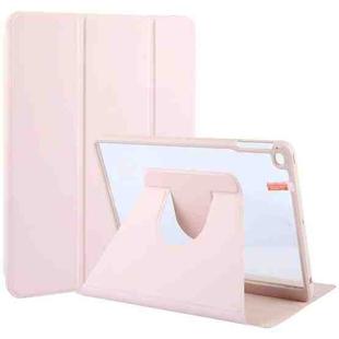 For iPad 9.7 2018 & 2017 / Air / Air2 GEBEI Acrylic TPU 3-folding Rotating Smart Tablet Leather Case withh Pen Slot(Pink)