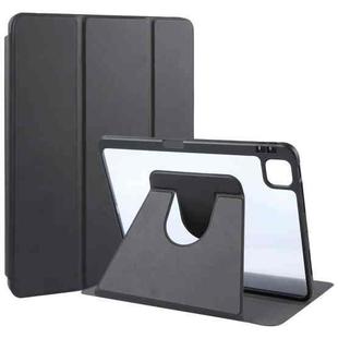 For iPad Air 11 2024 / Air 5 / Air 4 GEBEI Acrylic TPU 3-folding Rotating Smart Tablet Leather Case withh Pen Slot(Black)