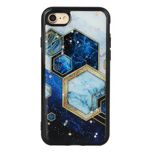 For iPhone 7 Plus / 8 Plus Marble Series Stars Powder Dropping Epoxy TPU Protective Case(Starry Sky Hexagon)
