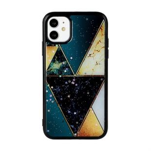 For iPhone 11 Marble Series Stars Powder Dropping Epoxy TPU Protective Case(Splicing Marble)