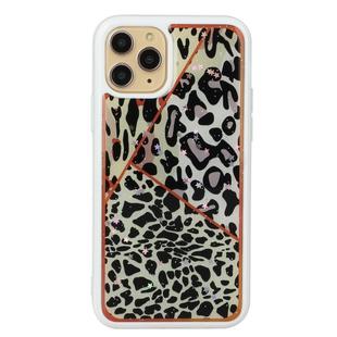 For iPhone 11 Pro Marble Series Stars Powder Dropping Epoxy TPU Protective Case(Leopard Plaid)