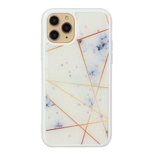 For iPhone 11 Pro Marble Series Stars Powder Dropping Epoxy TPU Protective Case(White Plaid)