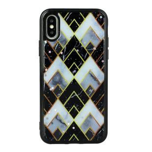 For iPhone X / XS Marble Series Stars Powder Dropping Epoxy TPU Protective Case(Diamond Plaid)
