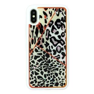 For iPhone X / XS Marble Series Stars Powder Dropping Epoxy TPU Protective Case(Leopard Plaid)