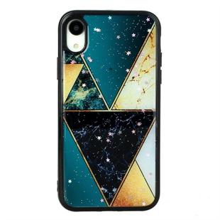 For iPhone XR Marble Series Stars Powder Dropping Epoxy TPU Protective Case(Splicing Marble)