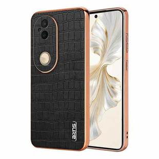 For vivo S20 AZNS Electroplated Frame Crocodile Texture Full Coverage Phone Case(Black)