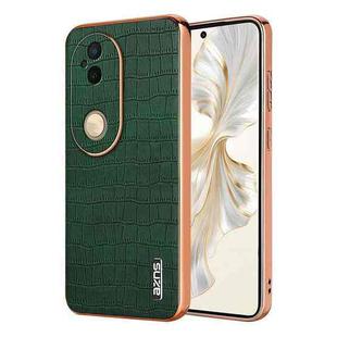 For vivo S20 AZNS Electroplated Frame Crocodile Texture Full Coverage Phone Case(Green)
