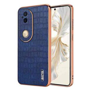 For vivo S20 AZNS Electroplated Frame Crocodile Texture Full Coverage Phone Case(Blue)