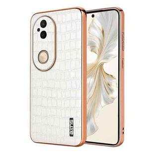 For vivo S20 AZNS Electroplated Frame Crocodile Texture Full Coverage Phone Case(White)