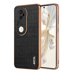 For vivo S20 Pro AZNS Electroplated Frame Crocodile Texture Full Coverage Phone Case(Black)
