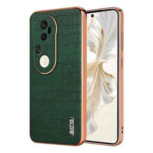 For vivo S20 Pro AZNS Electroplated Frame Crocodile Texture Full Coverage Phone Case(Green)