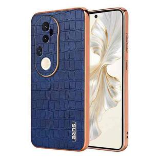 For vivo S20 Pro AZNS Electroplated Frame Crocodile Texture Full Coverage Phone Case(Blue)
