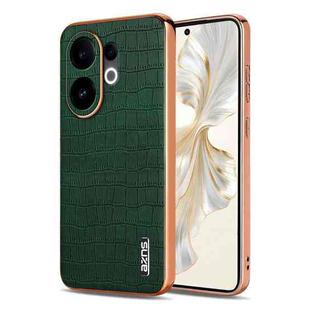 For vivo S30 AZNS Electroplated Frame Crocodile Texture Full Coverage Phone Case(Green)